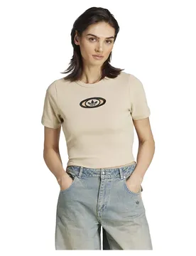 Originals Maglietta A Maniche Corte Campus 2000 Back Cut Out Rib Stone Khaki S