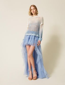Jupe longue asymétrique MYFO en tulle