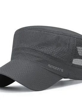 Fashion Mesh Flat Top Hat Solid Color Sun Protection Flat Peaked Cap Adjustable Lightweight Men’s Sun Hat Travel - Aliexpress - FashionsVida