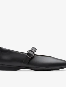 Womens Jazmynn Iris Black Leather Shoes - Size Uk 5 - Clarks - FashionsVida