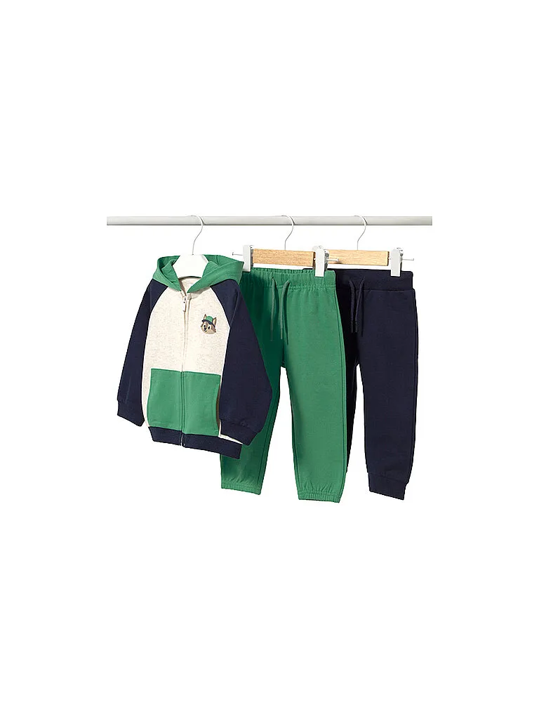 Baby Set 3 pezzi Felpa e due pantaloni verde 68 - Mayoral - FashionsVida