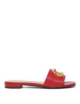 Ciabatte C-Me In Pelle Scarlet