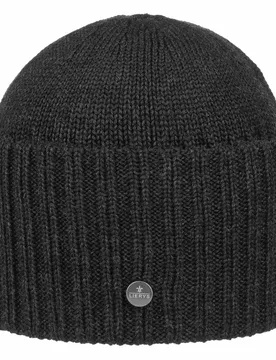 Big Cuff Merino Hat by - anthracite - Female - Size: One Size - Lierys - FashionsVida