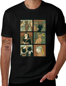 Cats in Art History T-Shirt funny meme t-shirts vintage clothes graphics t shirt for men - Aliexpress - FashionsVida