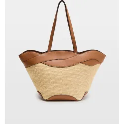 Bolso shopper de canvas con trenza