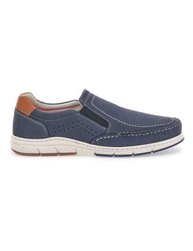 Mocassini Blu Con Soletta Morbida e Tomaia in Pelle 9718 43