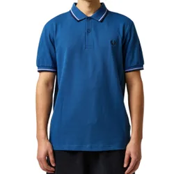 Mens M3600 Twin Tipped Polo Shirt In Midnight Blue Cotton - Size Medium