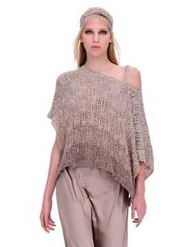 Poncho e mantelle donna d.exterior - degrade' di cristalli mantella - marrone