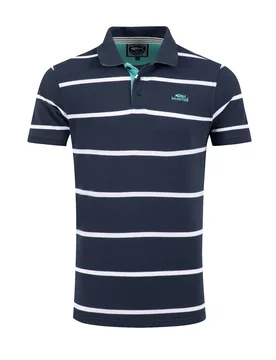 Weird Fish Fabian Striped Pique Polo Shirt Size 5XL - holiday-shop holiday-shop mens-summer-shop men men all-mens men polos new-arrivals offers all-of - Navy - FashionsVida