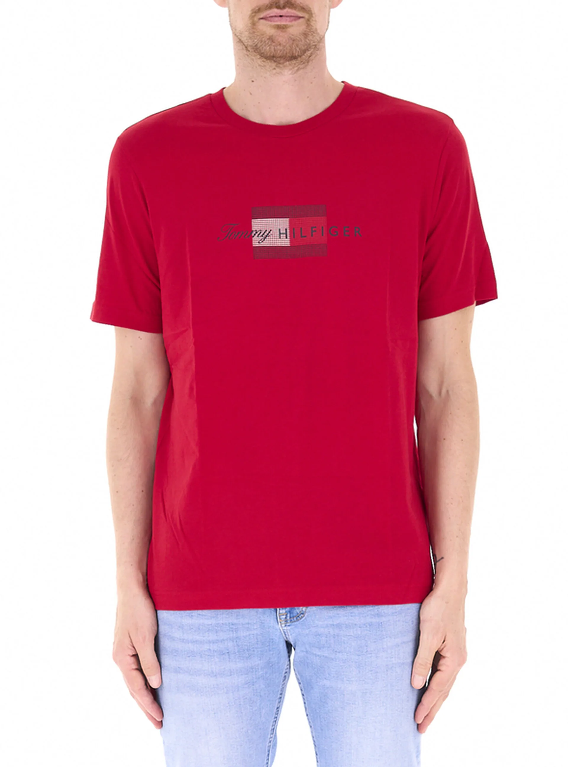 T-shirt girocollo ROSSO L - Tommy hilfiger - FashionsVida