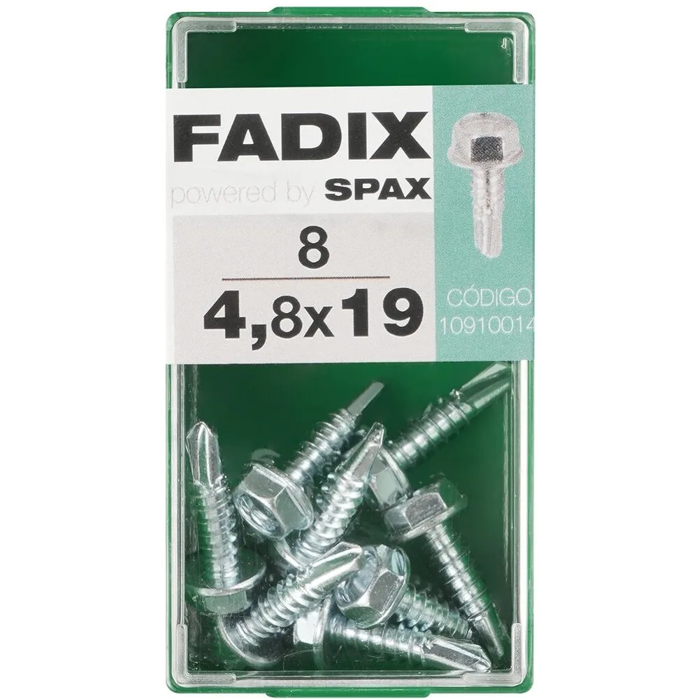 Tornillo Roscachapa Cabeza Hexagonal Ø4,8 x 19 mm - Caja 8 Uds - FADIX - FashionsVida