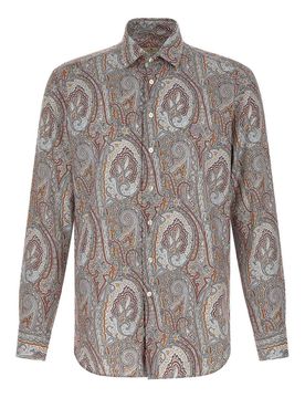 Camicia floreale con motivi cachemire