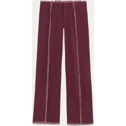 Pantalón ancho de mujer desflecado
