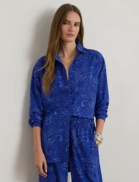 Camisa de mujer de corte relajado con estampado - Lauren Ralph Lauren - FashionsVida