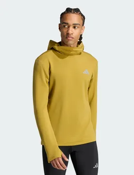 Top da allenamento con cappuccio a maniche lunghe adi365 termico Running Essentials XL Sand Green - Adidas - FashionsVida