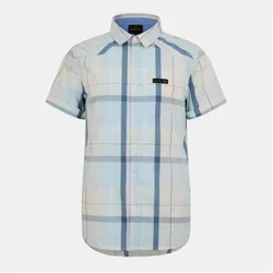 Mens Shirt Ss Nalb In Yellow/blue Chk - Size Small