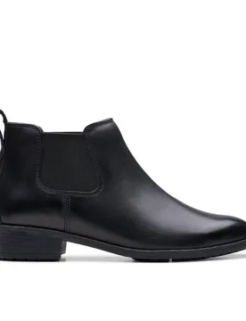 Women's Havisham Top Ankle Boot Black Leather Ankle Boots Size: 8-Standard Fit - Black - Size: 8-Standard Fit - Clarks - FashionsVida