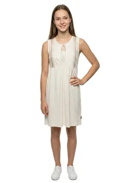 Robe Courte Sans Manches Alaia Canvas Off White XS