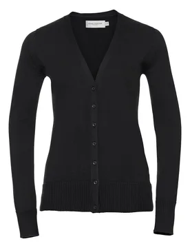 Collection Womens/ladies Deep V Cardigan (Black) - Size Large - Russell athletic - FashionsVida