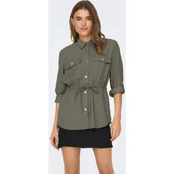 Chaqueta de mujer con manga 4-5 y cinturón