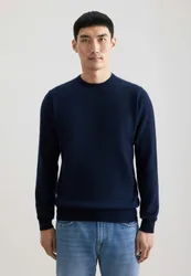 Regular Pullover Uni Blau XL