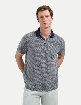 Gestricktes Poloshirt Blau XXL