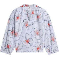 Blusa de mujer de manga larga con estampado floral gráfico