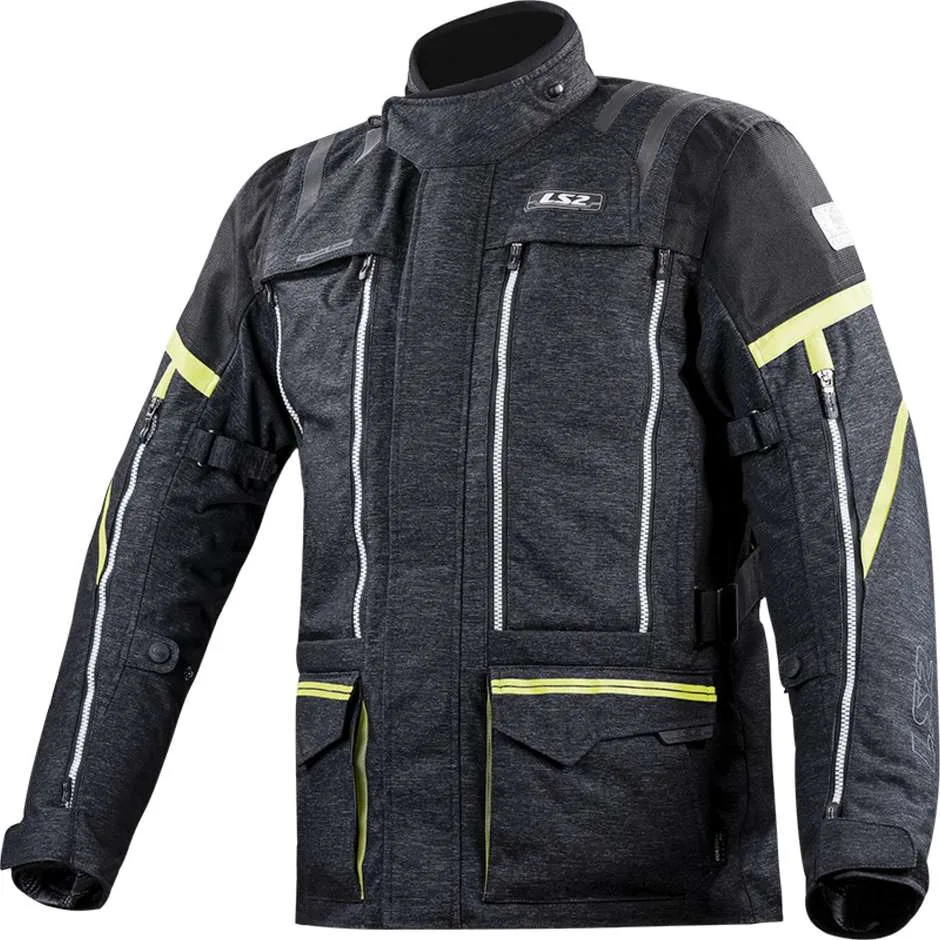 Giacca Moto Touring NEVADA MAN WP Nero Giallo Fluo taglia S - LS2 - FashionsVida