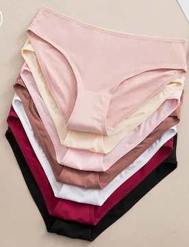 Set de 7 piezas/paquete de bragas de bikini sin costuras con ribete de encaje para mujer, ropa interior elegante y cómoda - Shein - FashionsVida