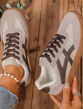 Nuevos zapatos deportivos casuales de moda versátiles de entrenamiento alemán de ante sintético con cordones para mujer zapatos de estudiante