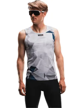 TEMPO! PRO Run Singlet Herren White/Blue M - Fusion - FashionsVida