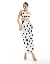 Womens Formal Midi Skirt Co-Ord In Spot Print - Multicolour