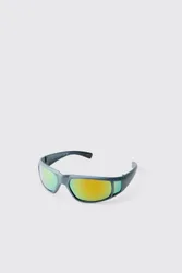 Herren Sport Kunststoff Getönte Sonnenbrille Grey