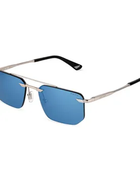 Occhiali Da Sole Splu76-57579b 57x18x15 Mm Shiny Palladium Smoke/Mirror Blue/CAT3 - Police - FashionsVida