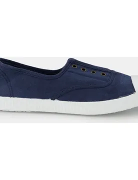 Zapatillas de lona infantil en verde con cierre elástico - Victoria - FashionsVida