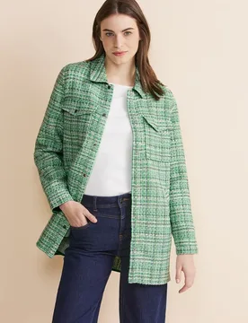 Bouclé Overshirt female Grün - Street One - FashionsVida
