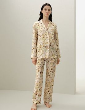 Ensemble De Pyjama En Soie Soie 100 % Luxueuse S