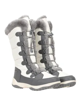Snowflake Extreme Womens Adaptive Long Snow Boots - White - White - Size: 7 - Mountain Warehouse - FashionsVida