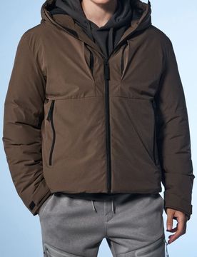 Giacca puffer con cappuccio - marrone