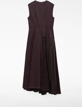 Vestido largo con falda capa bordada - Adolfo Dominguez - FashionsVida