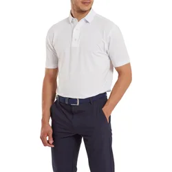 Polo Stretch Lisle Dot Print, weiss xxl