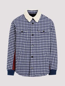 Gingham-check Flannel Shirt Jacket