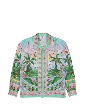 Cuban Collar Long Sleeve Shirt