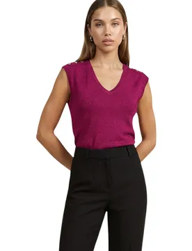 Damen Top Fuchsinrot 517618