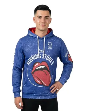 Felpa Con Cappuccio Running Stones Blue 2XL - OTSO - FashionsVida