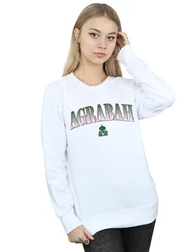 Women's Aladdin Agrabah Collegiate Sweatshirt in White Size: XL - White - Size: XL - Disney - FashionsVida