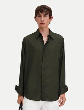 Relaxed-Fit Hemd Voile Grün 48