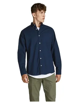 Camicia A Maniche Lunghe Oxford Navy Blazer / Slim Fit XS