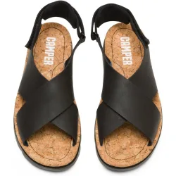 Sandalias planas de mujer de piel oruga