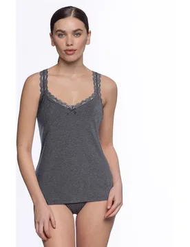 Camiseta de tirantes con encaje - Punto Blanco - FashionsVida